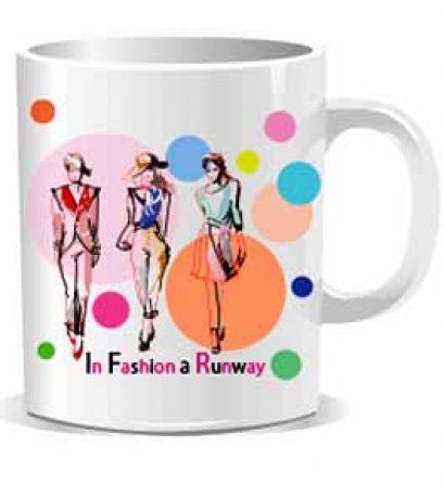 แก้วน้ำพิมพ์ภาพ In fashion a runway coffee mug